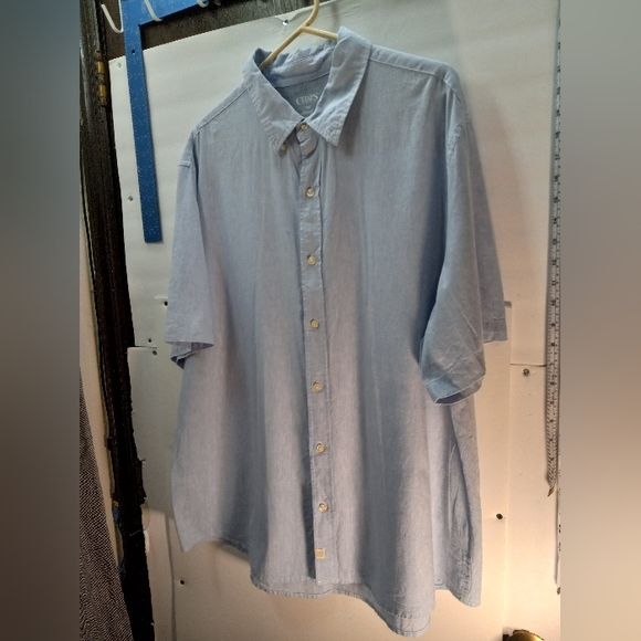 Chaps The Coastland 55% Linen Blend Classic Fit XXL Blue Business Casual Shirt - Picture 16 of 16